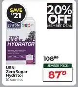 Dis-Chem USN Zero Sugar Hydrator 10 Sachets offer