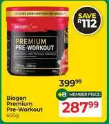 Dis-Chem Biogen Premium Pre Workout-600g offer