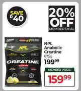 Dis-Chem NPL Anabolic Creatine-675g offer