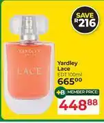 Dis-Chem Yardley Lace EDT-100ml offer
