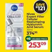 Dis-Chem Nivea Expert filler Cellular Replumping Hyaluronic Acid Serum-30ml offer