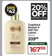 Dis-Chem Tropitone Bronze It Self Tan Lotion-200ml offer