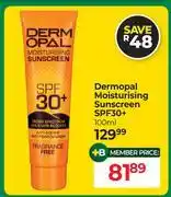 Dis-Chem Dermopal Moisturising Sunscreen SPF30+-100ml offer