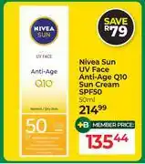 Dis-Chem Nivea Sun UV Face Anti Age Q10 Sun Cream SPF50-50ml offer