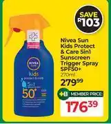 Dis-Chem Nivea Sun Kids Protect & Care 5 In 1 Sunscreen Trigger Spray SPF50+-270ml offer