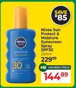 Dis-Chem Nivea Sun Protect & Moisture Sunscreen Spray SPF30-200ml offer