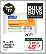 Dis-Chem Skin eFX Glycerine Soap Bar-For 3 x 150g offer