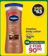 Dis-Chem Vaseline Body Lotion-For 2 x 400ml offer