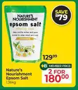 Dis-Chem Nature's Nourishment Epsom Salt-For 2 x 1.36Kg offer