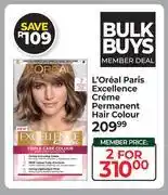 Dis-Chem L'Oreal Paris Excellence Creme Permanent Hair Colour-For 2 offer