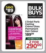 Dis-Chem L'Oreal Paris Casting Creme Gloss Permanent Hair Colour-For 2 offer