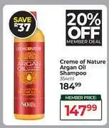 Dis-Chem Creme Of Nature Argan Oil Shampoo-354ml offer