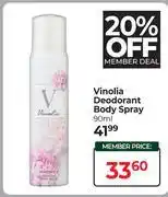 Dis-Chem Vinolia Deodorant Body Spray-90ml offer