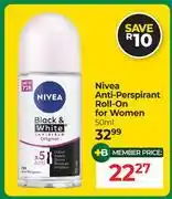 Dis-Chem Nivea Anti-Perspirant Roll-On For Women-50ml offer