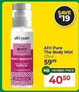 Dis-Chem Afru Pure The Body Mist-125ml offer