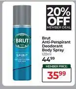 Dis-Chem Brut Anti-Perspirant Deodorant Body Spray-120ml Each offer