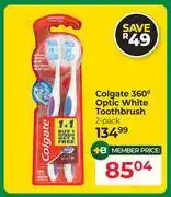 Dis-Chem Colgate 2-Pack 360 Degree Optic White Toothbrush offer
