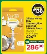 Dis-Chem Gillete Venus Olay Confortglide Coconut 5-Blade (1 Handle + 2 Cartidges) offer