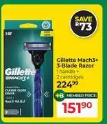 Dis-Chem Gillete Mach3+ 3-Blade Razor (1 Handle + 2 Cartidges) offer