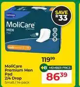 Dis-Chem Molicare Premium Men Pad 2/4 Drop Small 14 Pack offer