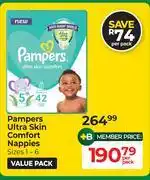 Dis-Chem Pampers Ultra Skin Comfort Nappies-Per Pack offer