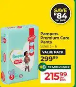 Dis-Chem Pampers Premium Care Pants-Per Pack offer