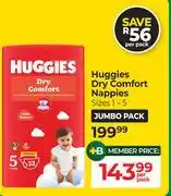 Dis-Chem Huggies Dry Comfort Nappies-Per Pack offer