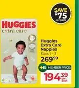 Dis-Chem Huggies Extra Care Nappies-Per Pack offer