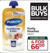 Dis-Chem Purity Pouches-For 4 x 150ml offer