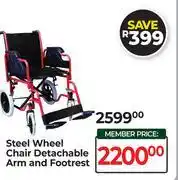 Dis-Chem Steel Wheel Chair Detachable Arm And Footresrt offer