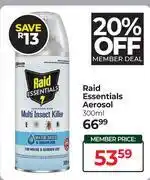 Dis-Chem Raid Essential Aerosol-300ml offer