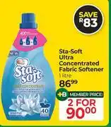 Dis-Chem Sta-Soft Ultra Concentrated Fabric Softener-For 2 x 1Ltr offer