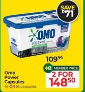 Dis-Chem Omo Power Capsules (14 Or 16 Capsules)-For 2 offer