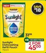 Dis-Chem Sunlight Dishwashing Refill Pouch-For 2 x 750ml offer