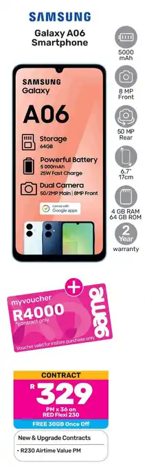 Game SAMSUNG Galaxy A06 Smartphone offer