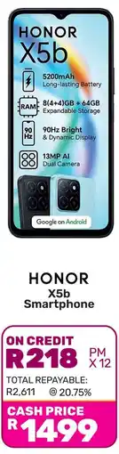 Game HONOR X5b Smartphone offer
