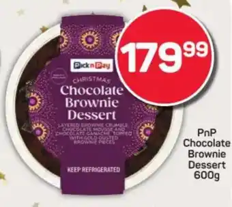 Pick n Pay PnP Chocolate Brownie Dessert offer