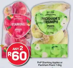 Pick n Pay PnP Starking Apples or Packham Pears offer
