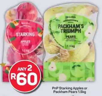 Pick n Pay PnP Starking Apples or Packham Pears offer