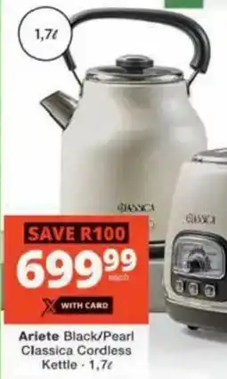 Checkers Hyper Ariete Black/ Pearl Classica Cordless Kettle offer