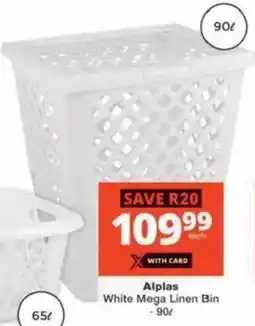 Checkers Hyper Alplas White Mega Linen Bin offer
