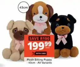 Checkers Hyper Plush Sitting Puppy offer
