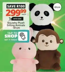 Checkers Hyper Squishy Plush Sitting Animals offer