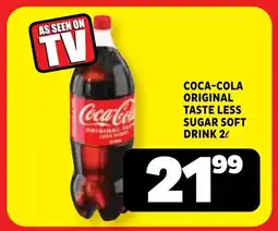 Usave Coca-cola original taste less sugar soft drink offer