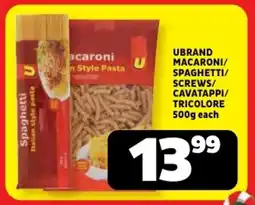 Usave Ubrand macaroni/ spaghetti/ screws/ cavatappi/ tricolore offer