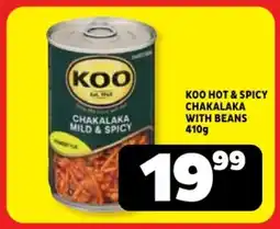 Usave Koo hot & spicy chakalaka with beans offer