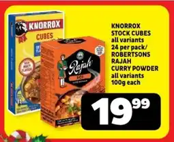 Usave Knorrox stock cubes/ robertsons rajah curry powder offer
