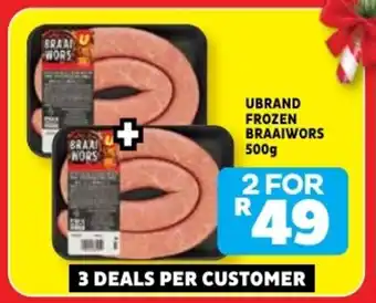 Usave Ubrand frozen braaiwors offer