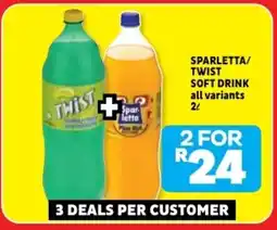 Usave Sparletta/ twist soft drink offer