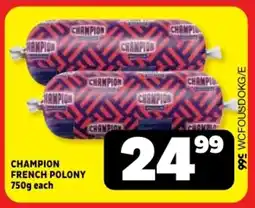 Usave Champion french polony offer